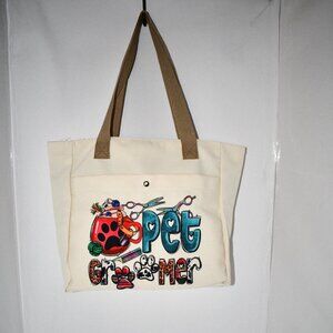 BLUPARK Canvas Western Pet Groomer Gift Tote Bag | Reusable Durable Eco-Friendly